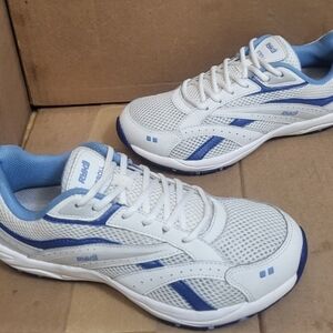 Ryka Stroll White/Blue Sneakers Women Size 8